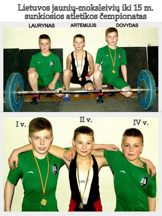 Broliai D. ir L. Kalvaičiai bei A. Gergelis jauni ir perspektyvus sunkiaatlečiai